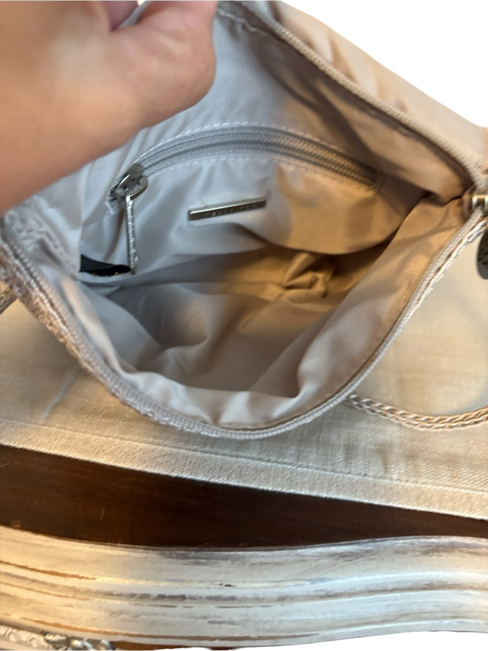 The Sak Crochet Crossbody Bag Mini Tan - Picture 7 of 7